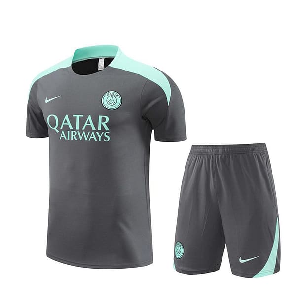 24/25 PSG Grey Short Sleeve Jersey+Shorts - Image 15