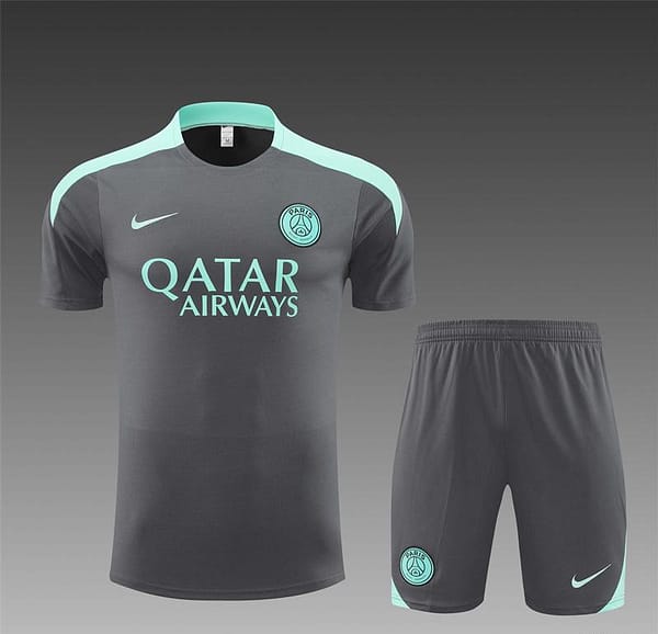24/25 PSG Grey Short Sleeve Jersey+Shorts - Image 16