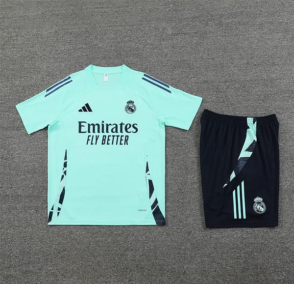 24/25 Real Madrid Lake Blue Short Sleeve Jersey+Shorts - Image 13