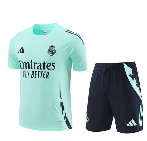 24/25 Real Madrid Lake Blue Short Sleeve Jersey+Shorts - Image 16