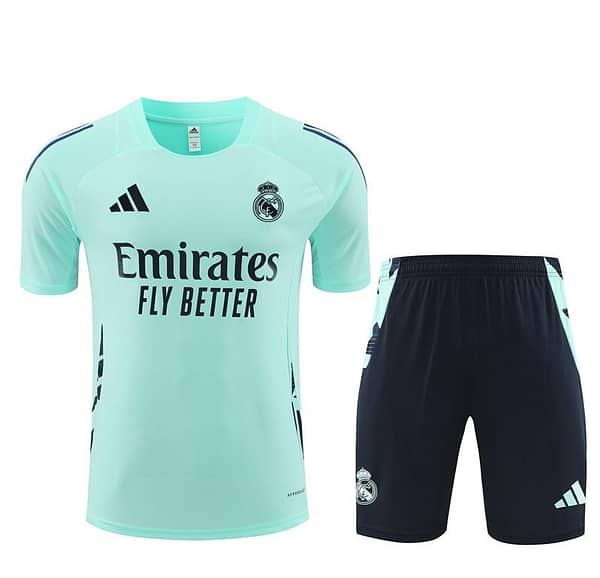 24/25 Real Madrid Lake Blue Short Sleeve Jersey+Shorts - Image 18