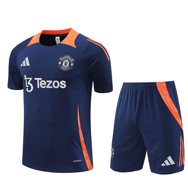 24/25 Manchester United Navy Short Sleeve Jersey+Shorts - Image 16