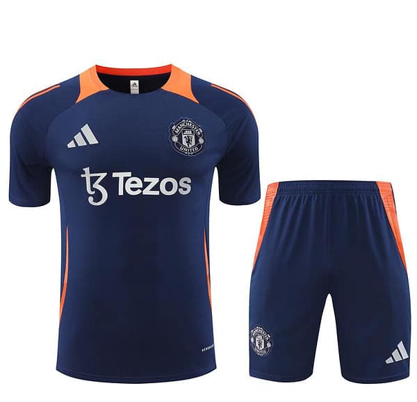 24/25 Manchester United Navy Short Sleeve Jersey+Shorts - Image 18