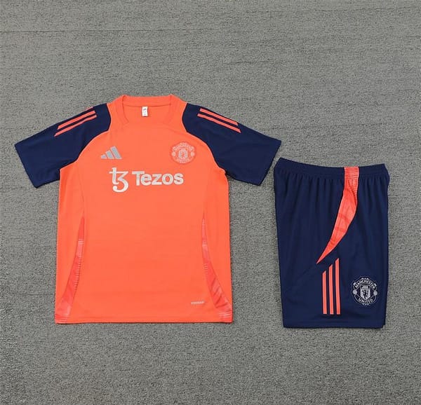 24/25 Manchester United Orange Short Sleeve Jersey+Shorts - Image 12