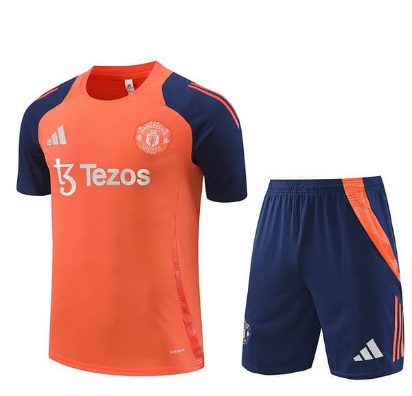 24/25 Manchester United Orange Short Sleeve Jersey+Shorts - Image 16