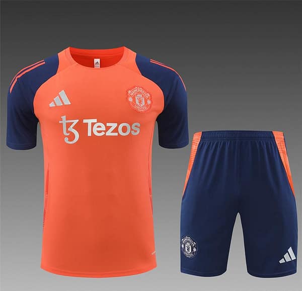 24/25 Manchester United Orange Short Sleeve Jersey+Shorts - Image 17