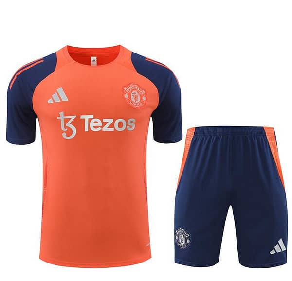 24/25 Manchester United Orange Short Sleeve Jersey+Shorts - Image 18