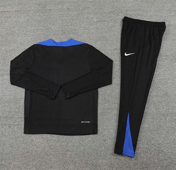Player Version 2024 France Black Half Zipper Jacket+Long Pants - Image 13
