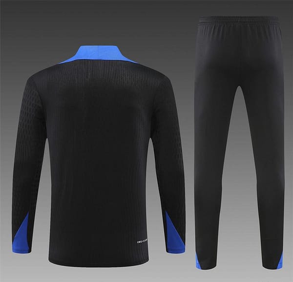 Player Version 2024 France Black Half Zipper Jacket+Long Pants - Image 14