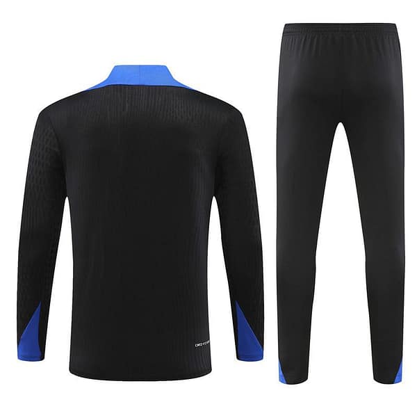 Player Version 2024 France Black Half Zipper Jacket+Long Pants - Image 15