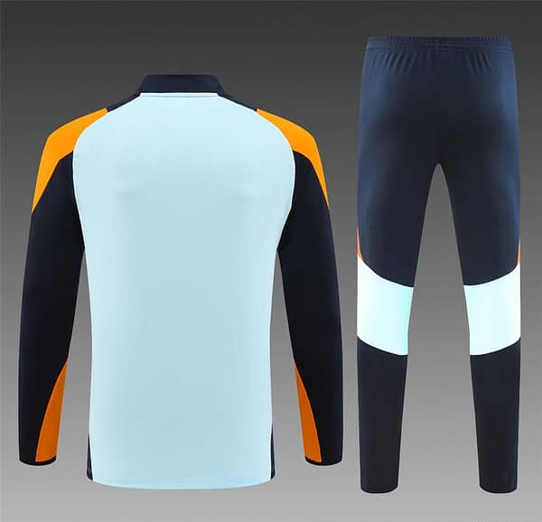 24/25 Real Madrid Light Blue/Orange Half Zipper Jacket+Long Pants - Image 15
