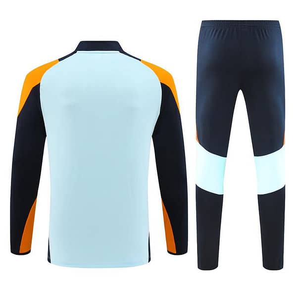 24/25 Real Madrid Light Blue/Orange Half Zipper Jacket+Long Pants - Image 16