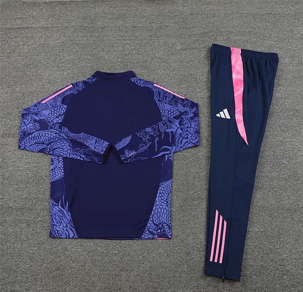 24/25 Real Madrid Navy Dragon Half Zipper Jacket+Long Pants - Image 13