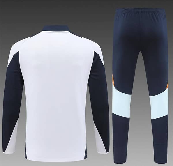 24/25 Kids Real Madrid White Half Zipper Jacket+Long Pants - Image 16