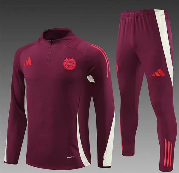 24/25 Bayern Munich Wine Half Zipper Jacket+Long Pants