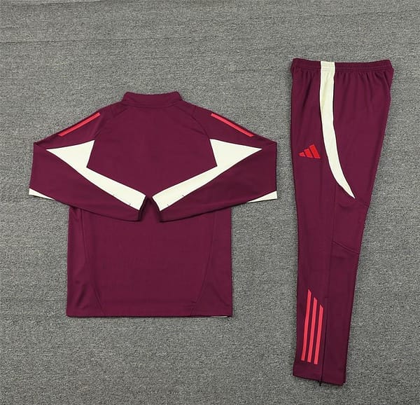 24/25 Bayern Munich Wine Half Zipper Jacket+Long Pants - Image 14