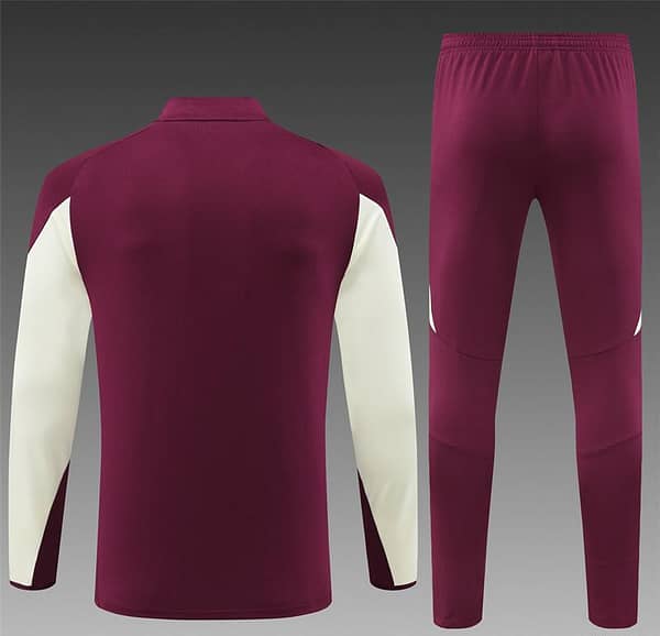 24/25 Bayern Munich Wine Half Zipper Jacket+Long Pants - Image 15
