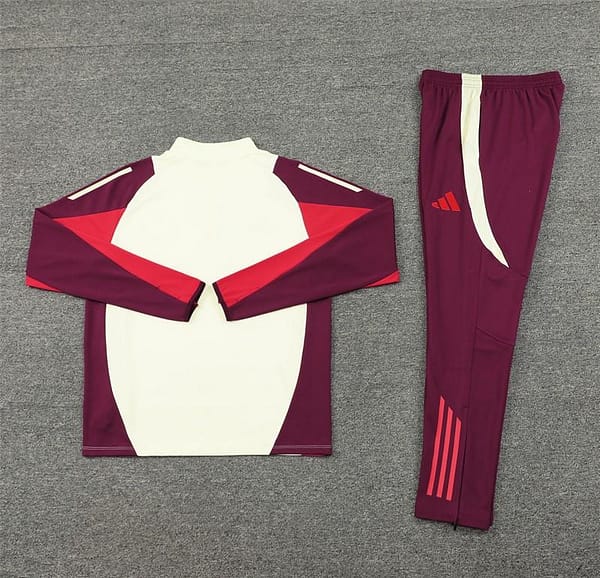24/25 Kids Bayern Munich Light Yellow/Wine Half Zipper Jacket+Long Pants - Image 8