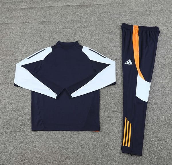 24/25 Real Madrid White/Navy Half Zipper Jacket+Long Pants - Image 13