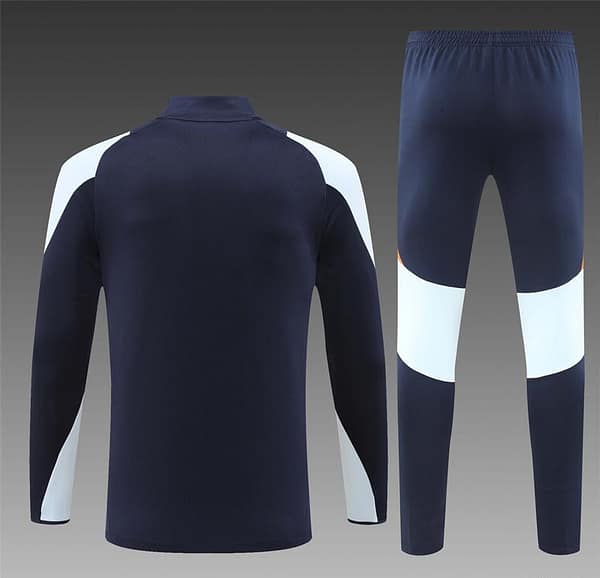 24/25 Real Madrid White/Navy Half Zipper Jacket+Long Pants - Image 15