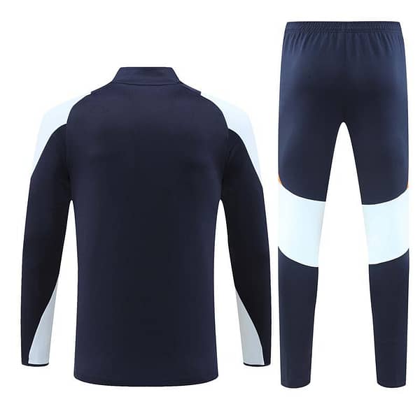 24/25 Real Madrid White/Navy Half Zipper Jacket+Long Pants - Image 16