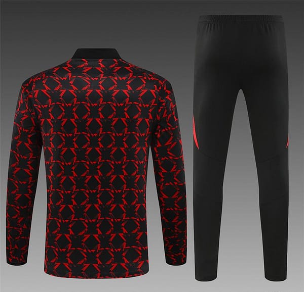 24/25 Manchester United Black/Red Special Half Zipper Jacket+Long Pants - Image 15