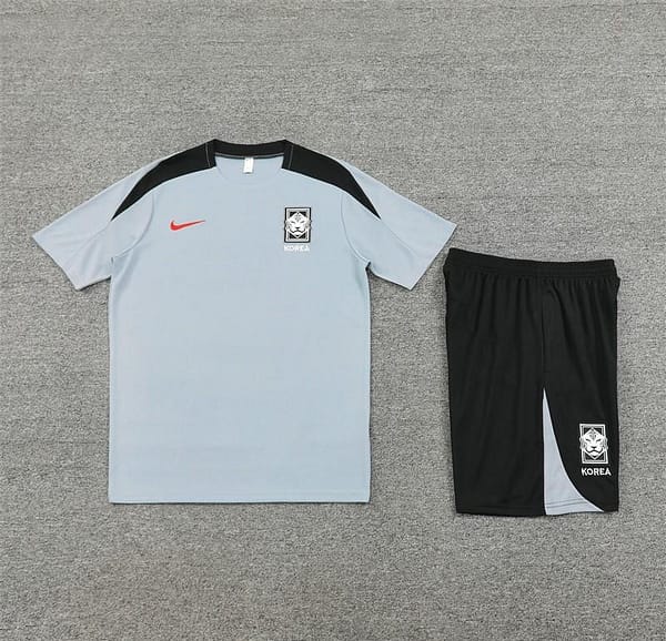 2024 South Korea Grey Short Sleeve Jersey+Shorts - Image 12