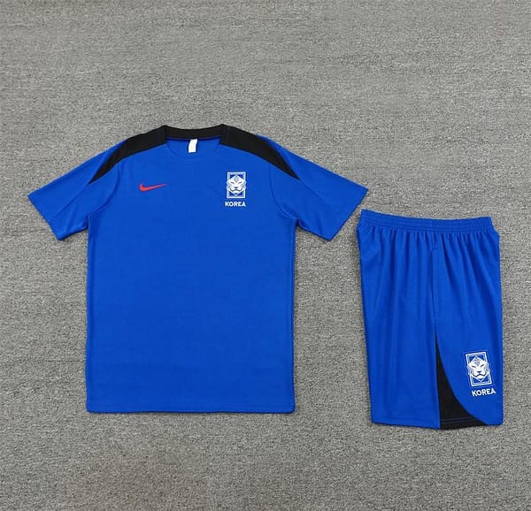 2024 South Korea Blue Short Sleeve Jersey+Shorts - Image 12