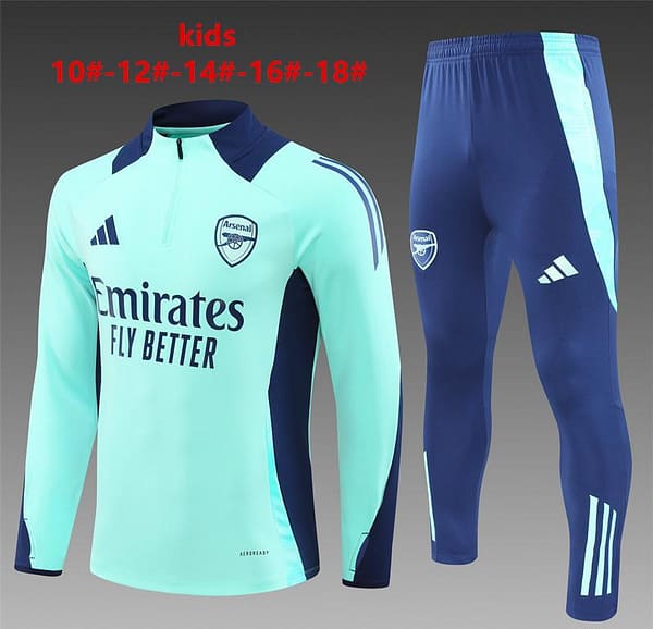 2024 Kids Chelsea Light Green Half Zipper Jacket+Long Pants