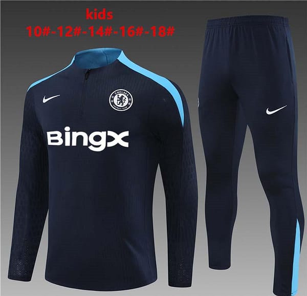 24/25 Kids Chelsea Navy Half Zipper Jacket+Long Pants