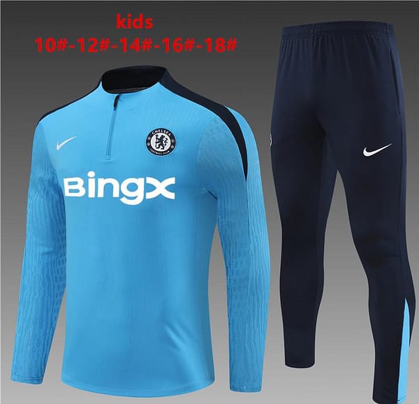 24/25 Kids Chelsea Blue Half Zipper Jacket+Long Pants