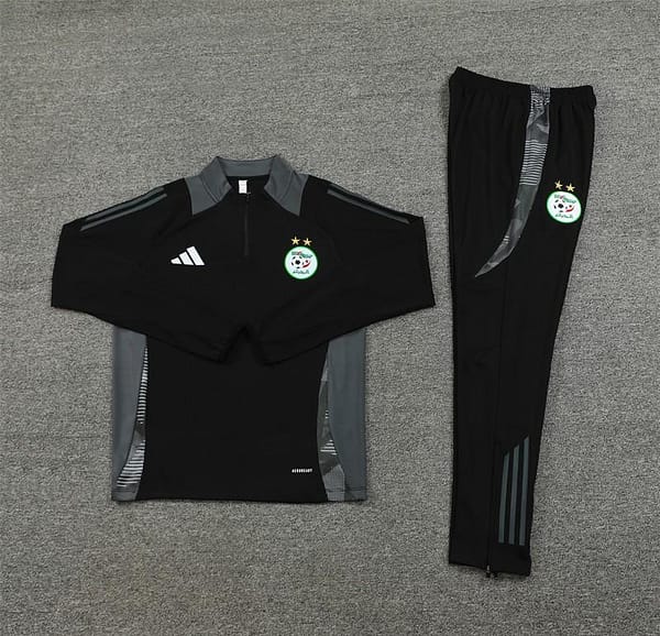 2024 Algeria Black Half Zipper Jacket+Long Pants - Image 15