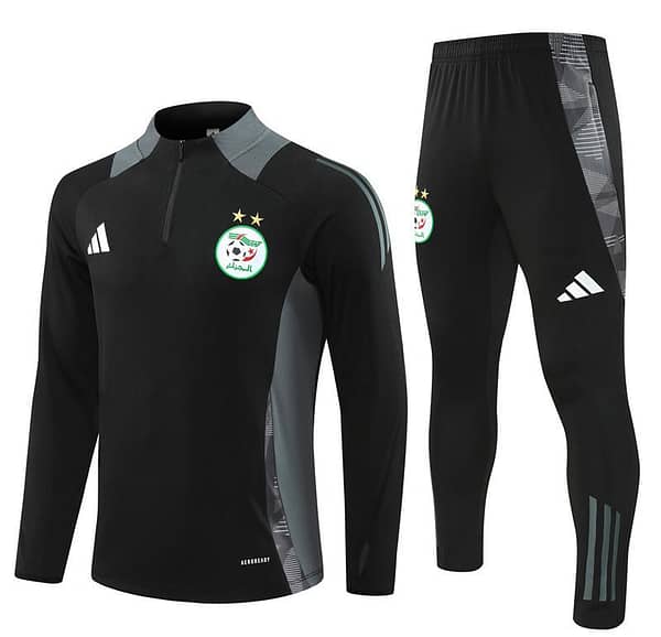 2024 Algeria Black Half Zipper Jacket+Long Pants - Image 18