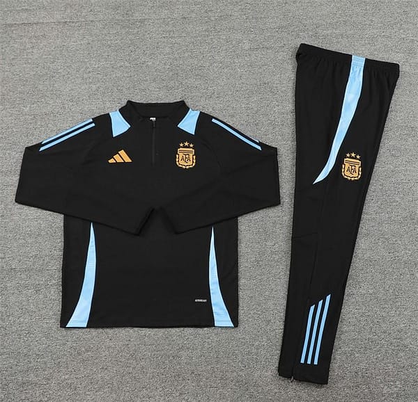 2024 Argentina Black Half Zipper Jacket+Long Pants - Image 14