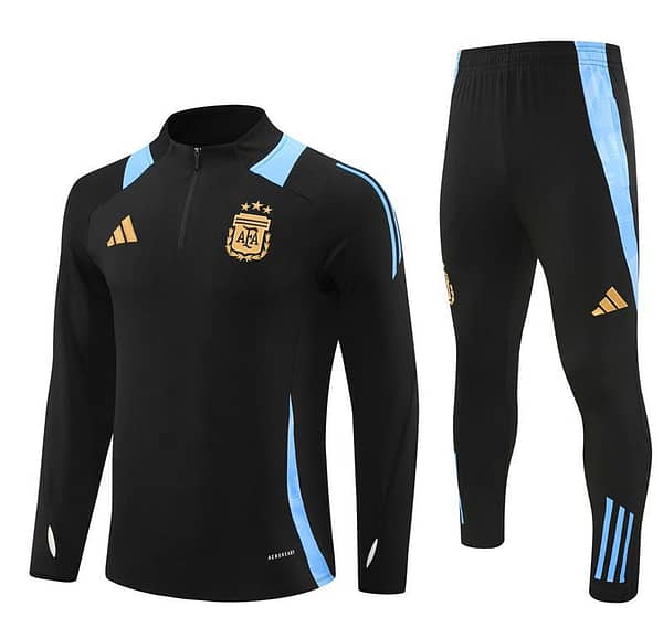 2024 Argentina Black Half Zipper Jacket+Long Pants - Image 17