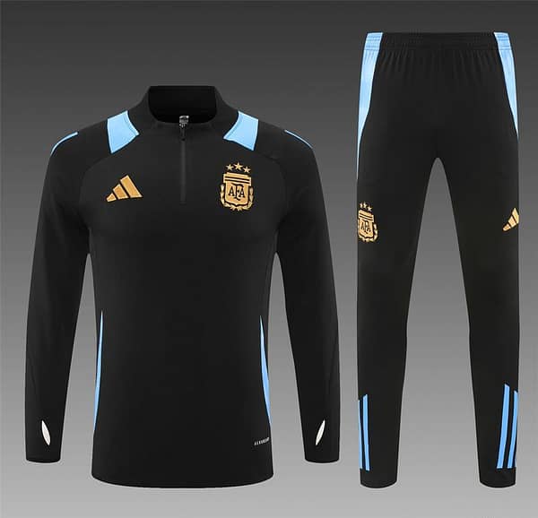 2024 Argentina Black Half Zipper Jacket+Long Pants - Image 18