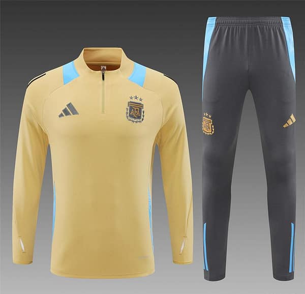 2024 Argentina Golden Half Zipper Jacket+Long Pants - Image 18