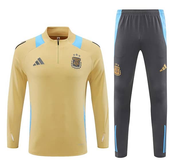 2024 Argentina Golden Half Zipper Jacket+Long Pants - Image 19