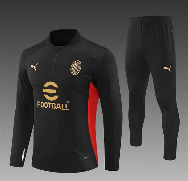 24/25 AC Milan Red Half Zipper Jacket+Long Pants