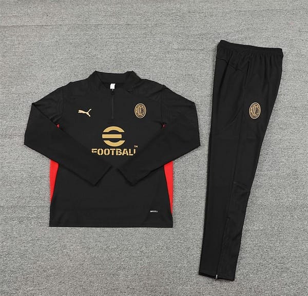 24/25 AC Milan Red Half Zipper Jacket+Long Pants - Image 12