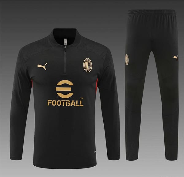 24/25 AC Milan Red Half Zipper Jacket+Long Pants - Image 17