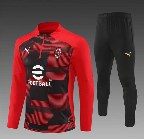 24/25 AC Milan Red Half Zipper Jacket+Long Pants