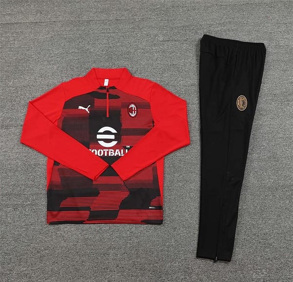 24/25 AC Milan Red Half Zipper Jacket+Long Pants - Image 13
