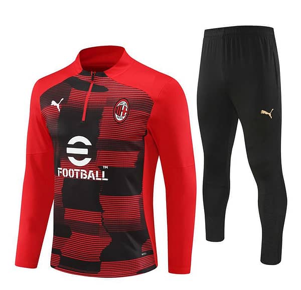 24/25 AC Milan Red Half Zipper Jacket+Long Pants - Image 16