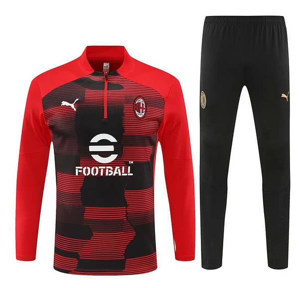 24/25 AC Milan Red Half Zipper Jacket+Long Pants - Image 18