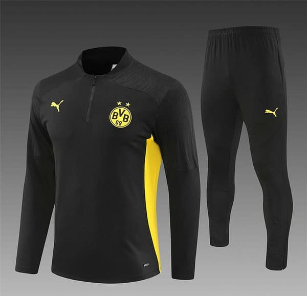 24/25 Borussia Dortmund Black Half Zipper Jacket+Long Pants