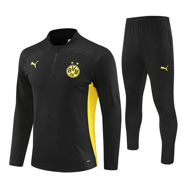 24/25 Borussia Dortmund Black Half Zipper Jacket+Long Pants - Image 17