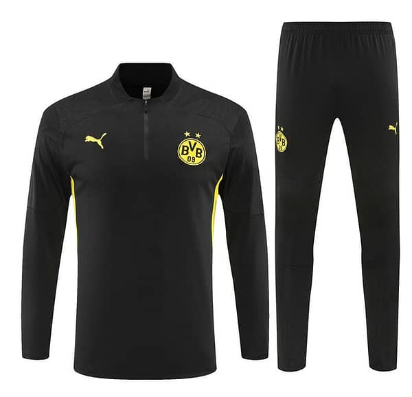 24/25 Borussia Dortmund Black Half Zipper Jacket+Long Pants - Image 19