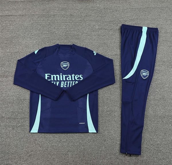 24/25 Arsenal Blue Half Zipper Jacket+Long Pants - Image 13