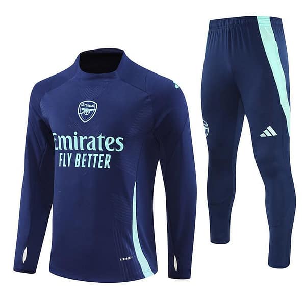 24/25 Arsenal Blue Half Zipper Jacket+Long Pants - Image 16